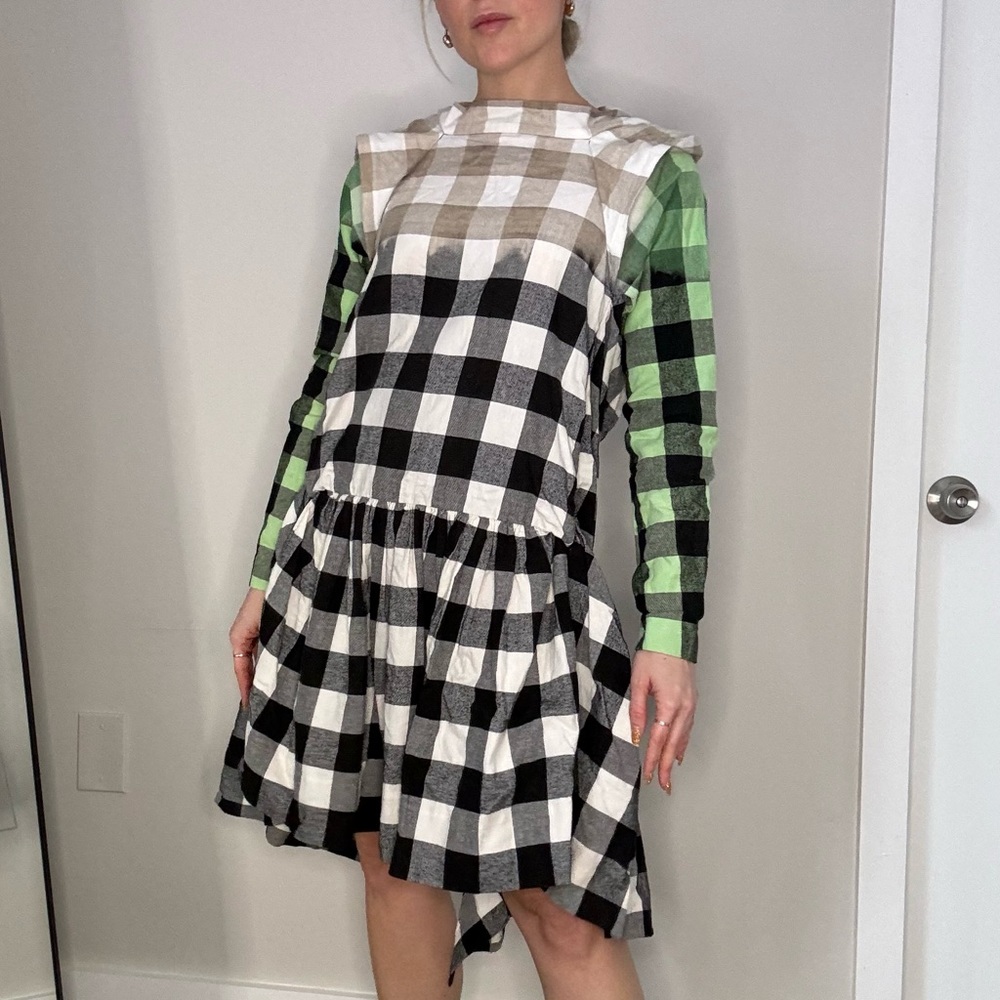 HANDMADE Korean Gingham Hooded Dress